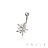 316L SURGICAL STEEL MULTI CZ STARBURST NON DANGLE BELLY BUTTON NAVEL RING 